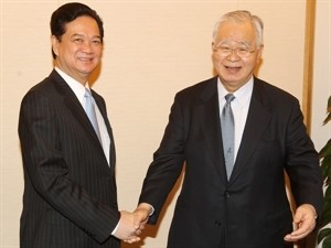 PM Dung meets with Japan Business Federation Chairman Yonekura Hiromasa. Photo: VNA